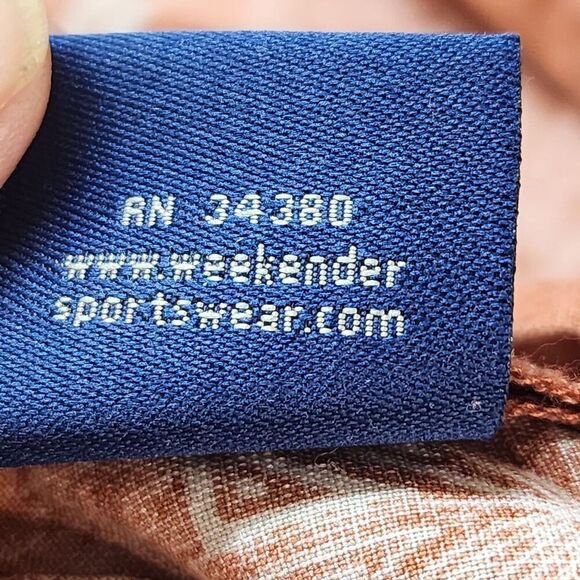 Weekender Silk Blend Hawaiian Shirt Men’s 2XL Brown Palm Leaf Aloha Resort Cruis - Picture 5 of 11